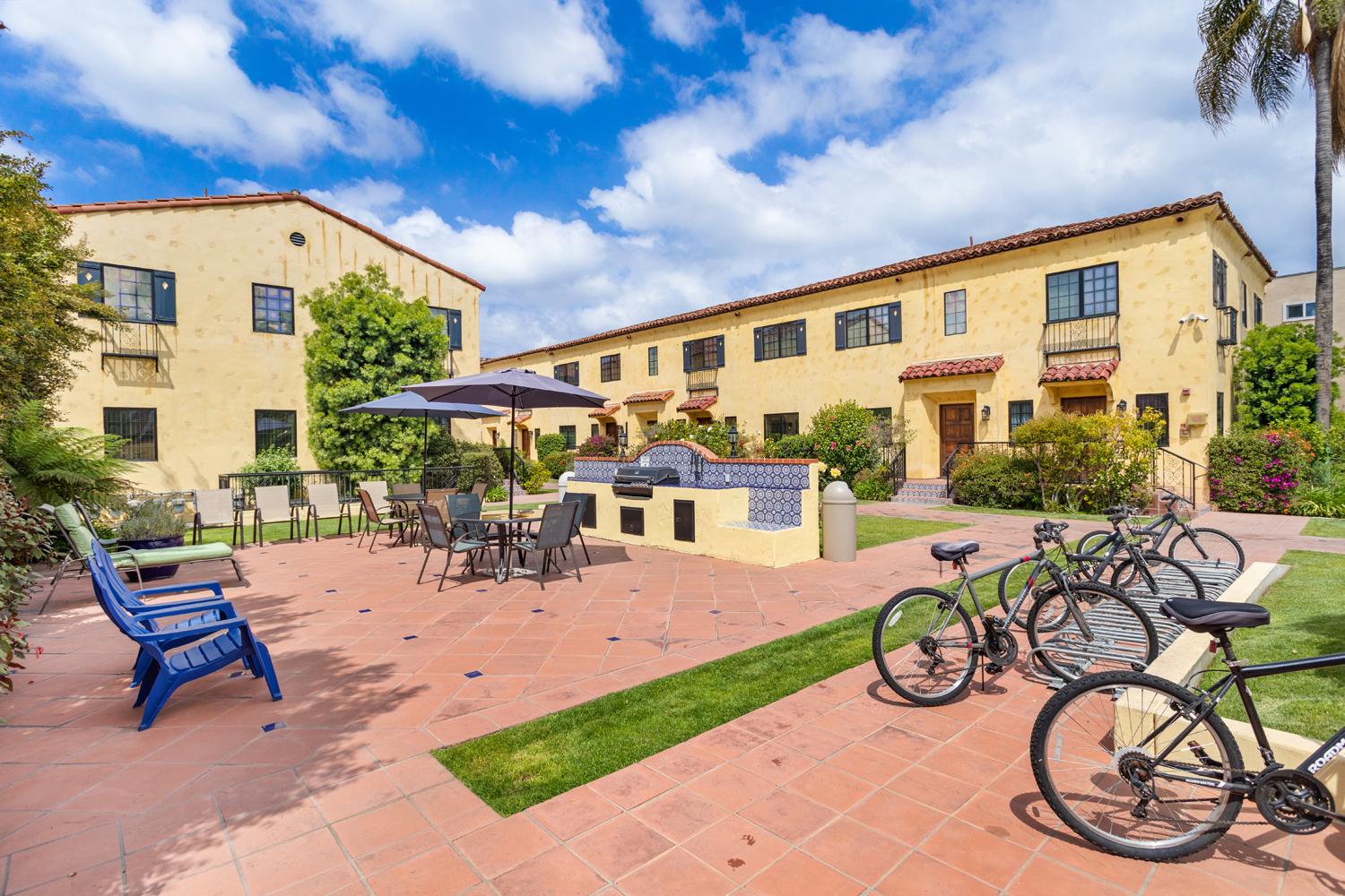 patio area and bike area